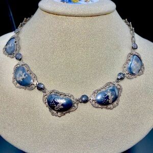 SIAM Sterling vintage necklace pendant chain link